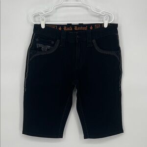 Rock Revival Black Jean Shorts Size 32